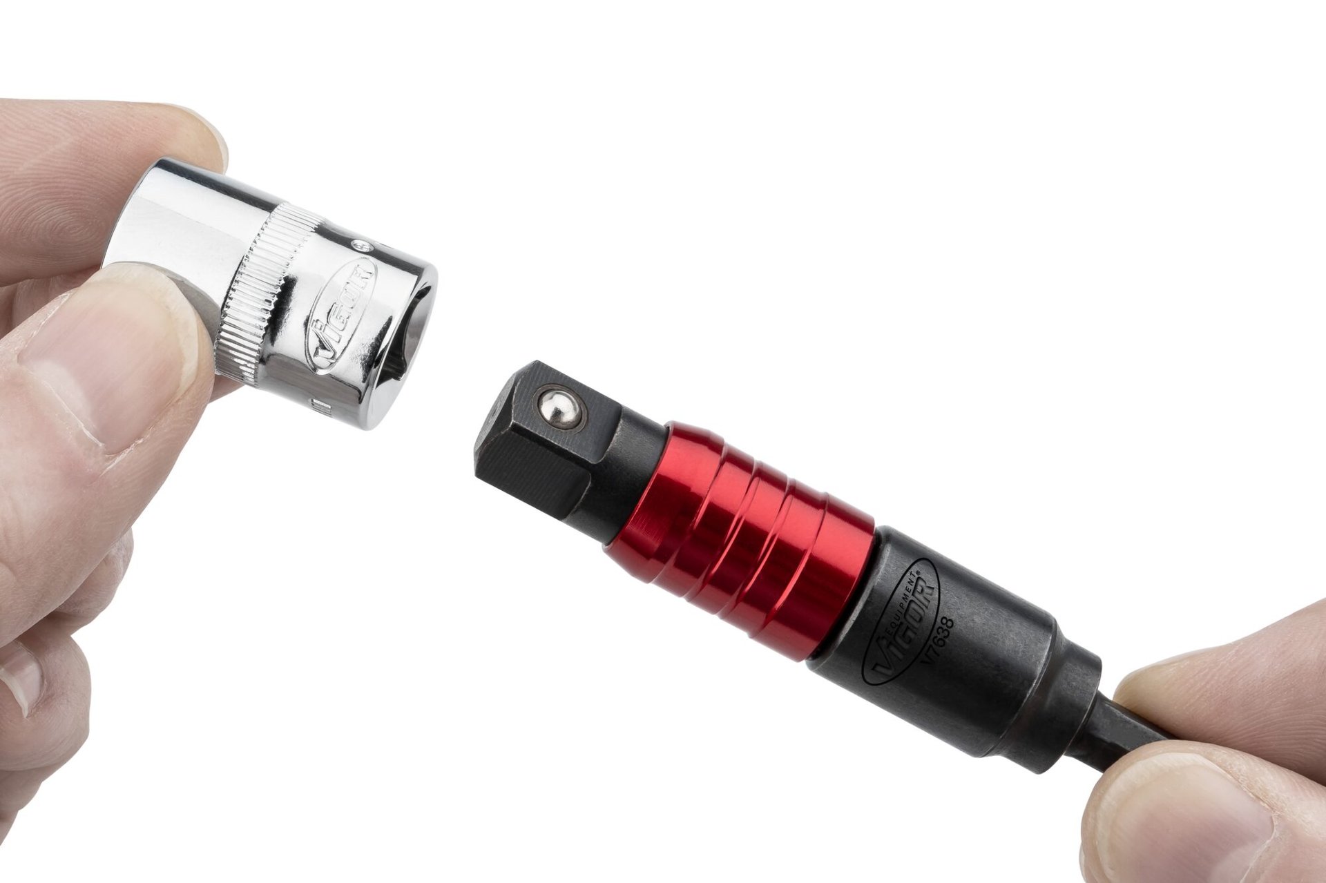 VIGOR Steckschlüssel Adapter ∙ mit Gelenk ∙ V7638 ∙ 1/4 Zoll (6,3 mm) Sechskant massiv ∙ 3/8 Zoll (10 mm) Vierkant massiv ∙ 16 mm Produktbild img4 L