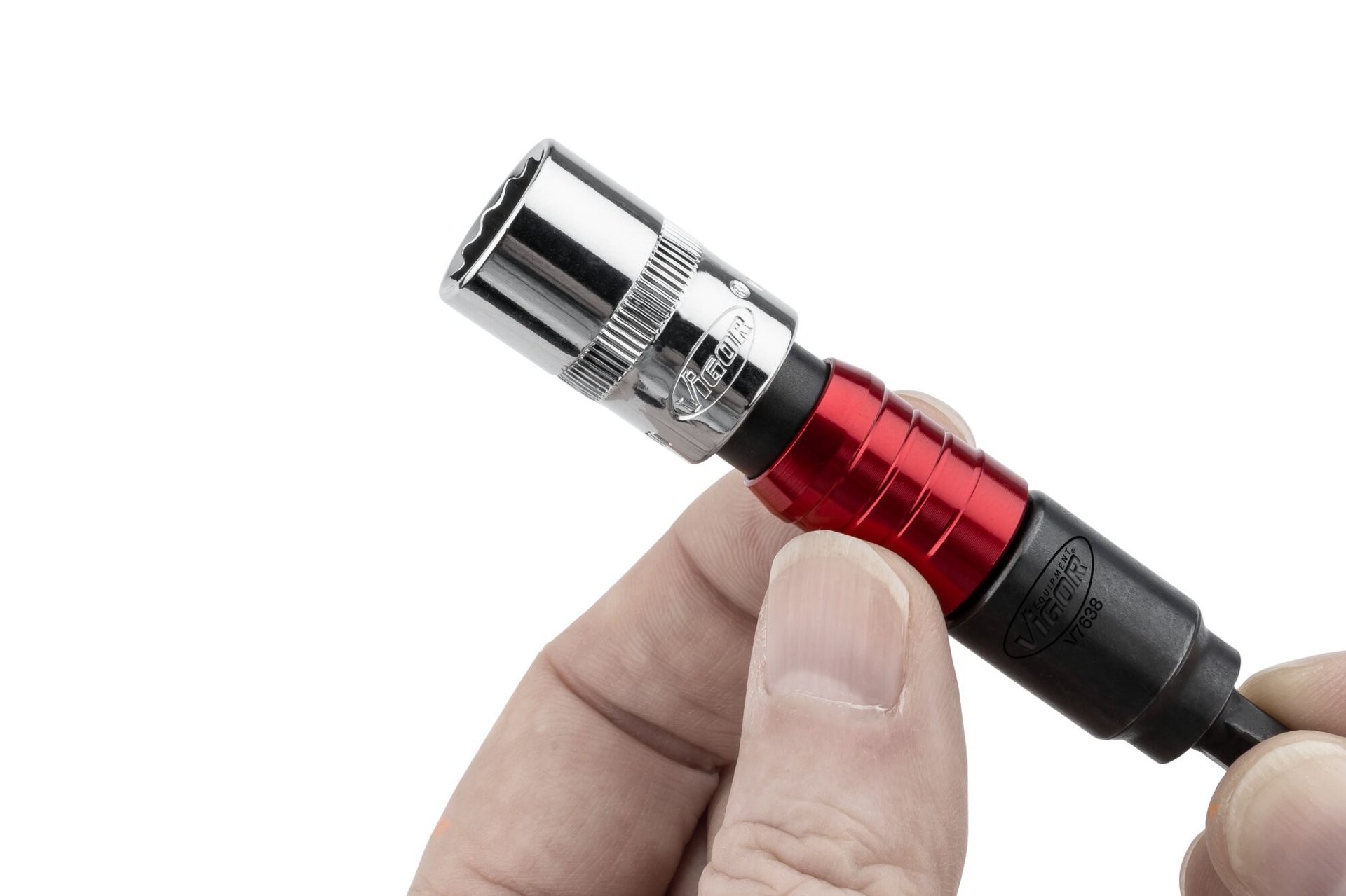 VIGOR Steckschlüssel Adapter ∙ mit Gelenk ∙ V7638 ∙ 1/4 Zoll (6,3 mm) Sechskant massiv ∙ 3/8 Zoll (10 mm) Vierkant massiv ∙ 16 mm Produktbild img5 L