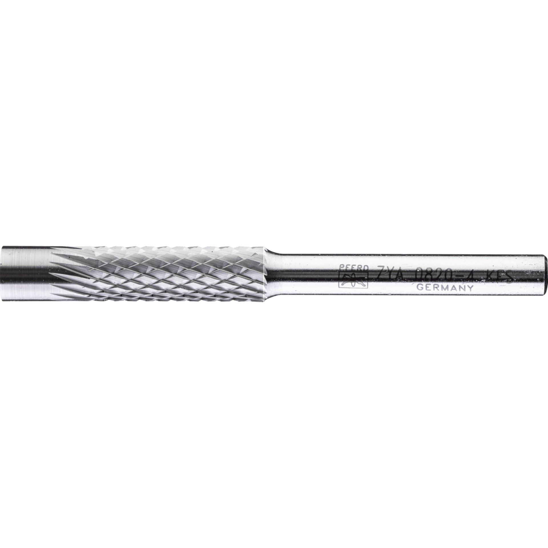 PFERD TOOLS Hartmetall Kopierfrässtift 7 mm Zylinder ZYA Ø08x30mm Schaft-Ø 6 mm Z4 universal mittel fein Produktbild img1 L