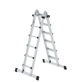 MUNK Teleskopleiter 4-teilig mit Traverse 4x6 Sprossen Produktbild