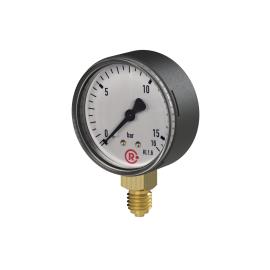 RIEGLER Standardmanometer, Stahlblechgeh., G 1/4 unten, 0 - 1,6 bar, Ø 50 Produktbild