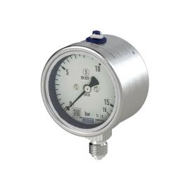 RIEGLER Mano, CrNi-Stahl, Sicherh., G 1/2 radial unten, 0-100,0 bar, Ø100 Produktbild