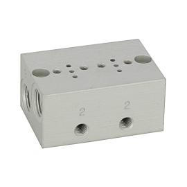 Reihengrundplatte 2-fach, M5 für Mini-Magnetventile 15 mm Produktbild