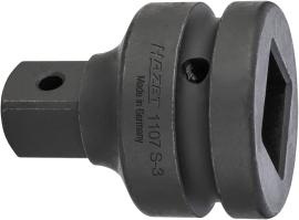 HAZET Reduzierstück 1107S ∙ 1 Zoll (25 mm) Vierkant hohl ∙ 3/4 Zoll (20 mm) Vierkant massiv ∙ Länge: 70 mm Produktbild