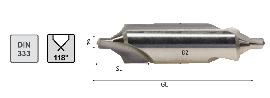 Zentrierbohrer Typ B DIN333 Bohrer-Ø:3,15 Produktbild