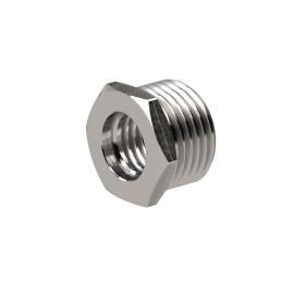 RIEGLER Reduziernippel, kurz, G 1/2 a., G 1/4 i., SW 22, Edelstahl 1.4571 Produktbild