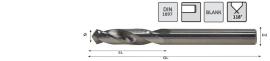 Spiralbohrer VHM Blank DIN1897 Bohrer-Ø:4,40 Produktbild