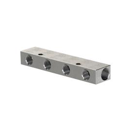 RIEGLER Verteilerleiste, Abgänge einseitig, Eingang 2x3/8, Ausgang 3x1/8 Produktbild