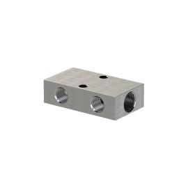 RIEGLER Verteilerleiste, Abgänge beidseitig, 2 x 1/8, 4 + 4 x M5, Alu Produktbild
