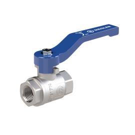 RIEGLER Kugelhahn »valve line«, Handhebel blau, MS vernickelt , IG/IG, G 1 Produktbild