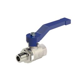 RIEGLER Kugelhahn »valve line«, Handhebel blau, MS vernickelt , IG/AG, G 3/4 Produktbild