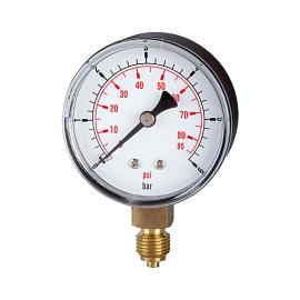 RIEGLER Standardmanometer »pressure line« G 1/4 unten, -1/0 bar/-14,5 psi, Ø63 Produktbild