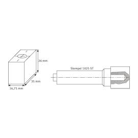 Schweisskraft Ersatz-Kohle 90°, gebohrt mit M 10 Gewinde Produktbild