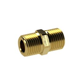 RIEGLER Doppelgewindenippel, G 1/2 a., G 1/2 a. LH, SW 24, Messing Produktbild