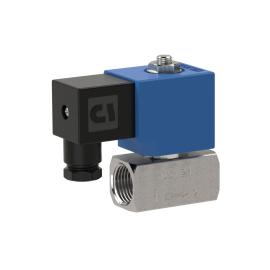 RIEGLER 2/2-Wege-MV., ES, NC, direktgesteuert , 230 V, G 1/2, PN 0-50 bar, PTFE Produktbild