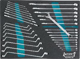 HAZET Schraubenschlüssel Satz 163-140/33 ∙ Außen Doppelsechskant Profil, Außen Doppelsechskant-Tractionsprofil, Außen Sechskant Profil ∙ 33-teilig ∙ 6 – 24 Produktbild