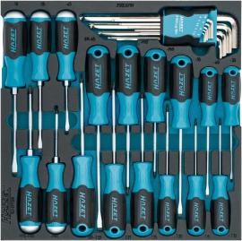 HAZET Schraubendreher Satz 163-297/26N ∙ Schlitz Profil, Kreuzschlitz Profil PH, Innen Sechskant Profil, Innen TORX® Profil ∙ 26-teilig ∙ 1,5 – 10 ∙ PH1 – PH2 ∙ T10 – T30 Produktbild
