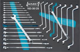 HAZET Ring-Maulschlüssel- / Doppel-Ringschlüssel Satz 163-30/25 ∙ Außen Doppelsechskant Profil, Außen Doppelsechskant-Tractionsprofil ∙ 25-teilig ∙ 6 – 24 Produktbild