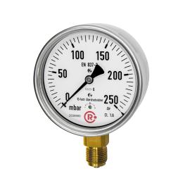 RIEGLER Kapselfedermanometer, CrNi-Stahl, G 1/2 unten, 0-100 mbar, Ø 100 Produktbild
