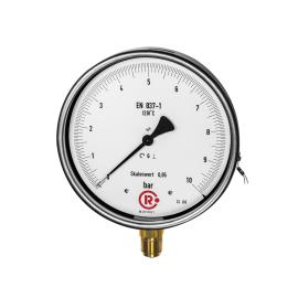 RIEGLER Feinmessmanometer, G 1/2 radial unten, 0 - 16,0 bar, Ø 160 Produktbild