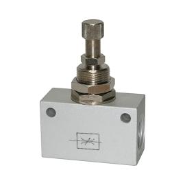 RIEGLER Drosselventil, in Blockform, Alu eloxiert, G 1/4, PN max. 10 bar Produktbild