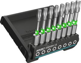 HAZET SmartHolder mit 8 Bits ∙ lang 2304SH-13 ∙ 1/4 Zoll (6,3 mm) Sechskant massiv ∙ Innen TORX® Profil ∙ 8-teilig ∙ T10 – T40 Produktbild