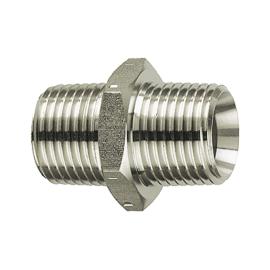 RIEGLER Doppelgewindenippel, R 3/4 a., R 1 a., SW 36, Edelstahl 1.4571 Produktbild