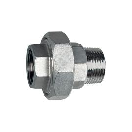 RIEGLER Lösbare Doppelgewindenippel, IG/AG, flach dichtend G 1/4, ES 1.4408 Produktbild
