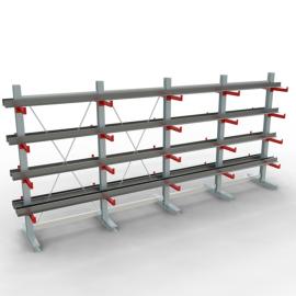 K 3000 Komplettregal, doppelseitig, 2500 x 5200 x 400 mm, 5 Lagerebenen Produktbild