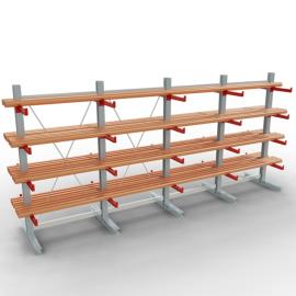 K 3000 Komplettregal, doppelseitig, 2500 x 5200 x 500 mm, 5 Lagerebenen Produktbild