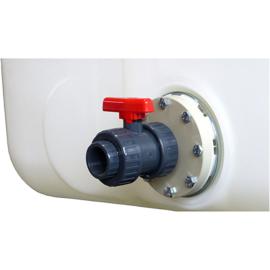 PVC-Kugelhahn IG/AG 1 1/2" mit Flansch Produktbild