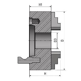 BISON Dreibackendrehfutter Camlock Guss zentrisch spannend Optimum Ø 250 mm Camlock DIN ISO 702-2 Nr. 6 Produktbild