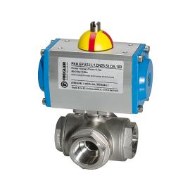 RIEGLER ES-Kuha, pneumatisch Stellantrieb einfachwirkend, L-Bohrung, Rp 3/4 Produktbild