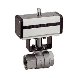 RIEGLER Edelstahlkugelhahn pneumatisch Stellantrieb doppeltwirkend, Rp 1 1/4 Produktbild