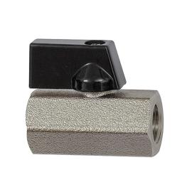 RIEGLER Mini-Kugelhahn »valve line«, MS vernickelt , Drehgriff, G 1/4 IG Produktbild