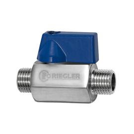 RIEGLER Mini-Kugelhahn, Edelstahl 1.4408 CF8M, AG/AG, G 1/2, DN 15 Produktbild