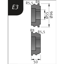 Metallkraft Biegerollensatz Typ E3, Ø 96 x 55 x 50 mm, R 5,5+8 / 8+5,5 mm Produktbild