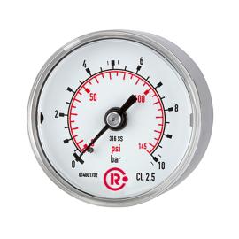 Standardmano, CrNi-Stahl, G 1/4 hinten zentr., 0 - 16,0 bar, Ø 50 Produktbild