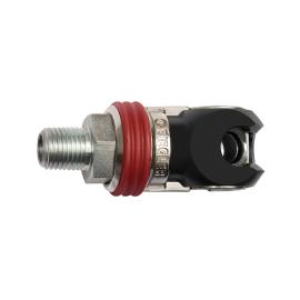 RIEGLER Schwenk-Sicherheitskupplung NW 7,2, EURO 7,2, Stahl, NPT 3/8 AG Produktbild