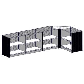 MULTIplus Thekensystem Theken-Set ohne Arbeitsplatte / Ecklösung L-Form Produktbild