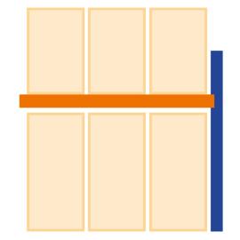 Anbauregal Paletten-Bockregal 2500 x 2700 x 1100 mm (HxBxT), blau/verzinkt/RAL 2004 Produktbild