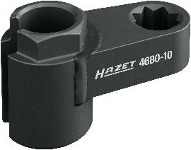 HAZET Abgassonden Einsatz 4680-10 ∙ 1/2 Zoll (12,5 mm) Doppel-Vierkant hohl ∙ Außen Sechskant Profil ∙ SW 20 mm Produktbild