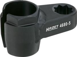 HAZET Abgassonden Einsatz 4680-5 ∙ 1/2 Zoll (12,5 mm) Doppel-Vierkant hohl ∙ Außen Sechskant Profil ∙ SW 22 mm Produktbild