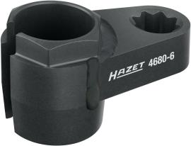 HAZET Abgassonden Einsatz 4680-6 ∙ 1/2 Zoll (12,5 mm) Doppel-Vierkant hohl ∙ Außen Sechskant Profil ∙ SW 24 mm Produktbild