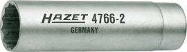 HAZET Zündkerzen Schlüssel 4766-2 ∙ 3/8 Zoll (10 mm) Vierkant hohl ∙ Außen Doppelsechskant Profil ∙ SW 14 mm Produktbild