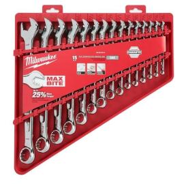 Milwaukee 15-teilig imperial MAX BITE Ratschen-Ringmaulschlüsselsatz Produktbild