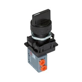 RIEGLER 3/2-Miniventil, manuell, Drehknopf, NC, monostabil, 4 mm seitlich Produktbild