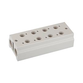 RIEGLER Mehrfach-Grundplatte, 3/2-Wegeventile, 3 Positionen, G 1/4, G 3/8 Produktbild