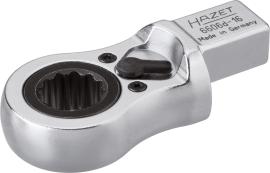 HAZET Einsteck-Ratschen-Ringschlüssel 6606D-16 ∙ 14 x 18 mm Einsteck-Vierkant massiv ∙ Außen Doppelsechskant Profil ∙ SW 16 mm Produktbild