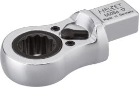 HAZET Einsteck-Ratschen-Ringschlüssel 6606D-17 ∙ 14 x 18 mm Einsteck-Vierkant massiv ∙ Außen Doppelsechskant Profil ∙ SW 17 mm Produktbild